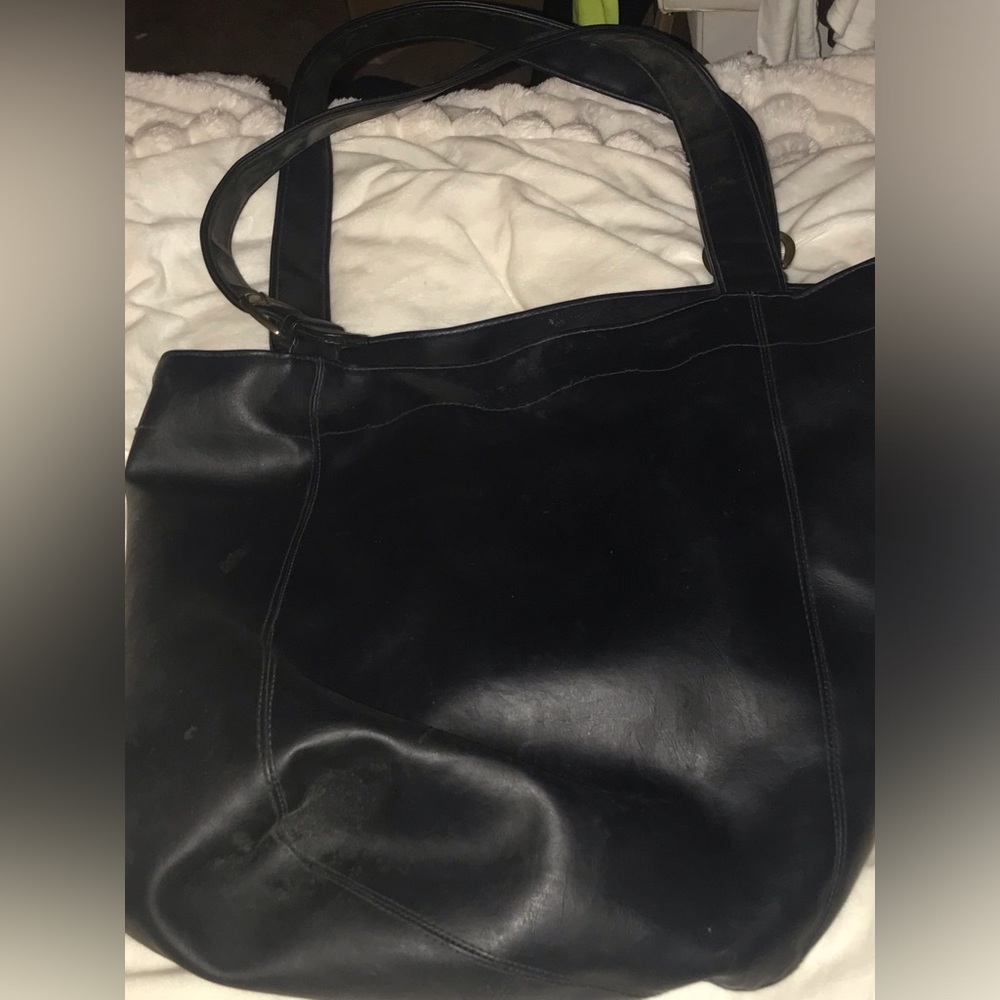 Jackson Black Leather Tote Bag. Approx. 18x16x8.